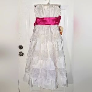 Very Rare Vintage Ruffle & Lace Prom Dress~80s~Nadine~Seventeen Magazine~NWT~XS